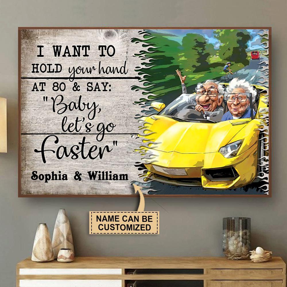 Aeticon Gifts Personalized Car Racing I Want To Hold Your Hand Canvas Mom Dad Gift Home Decor