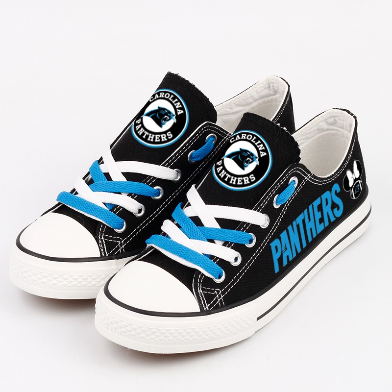 Carolina Panthers Canvas Shoes Black Cute Shoes