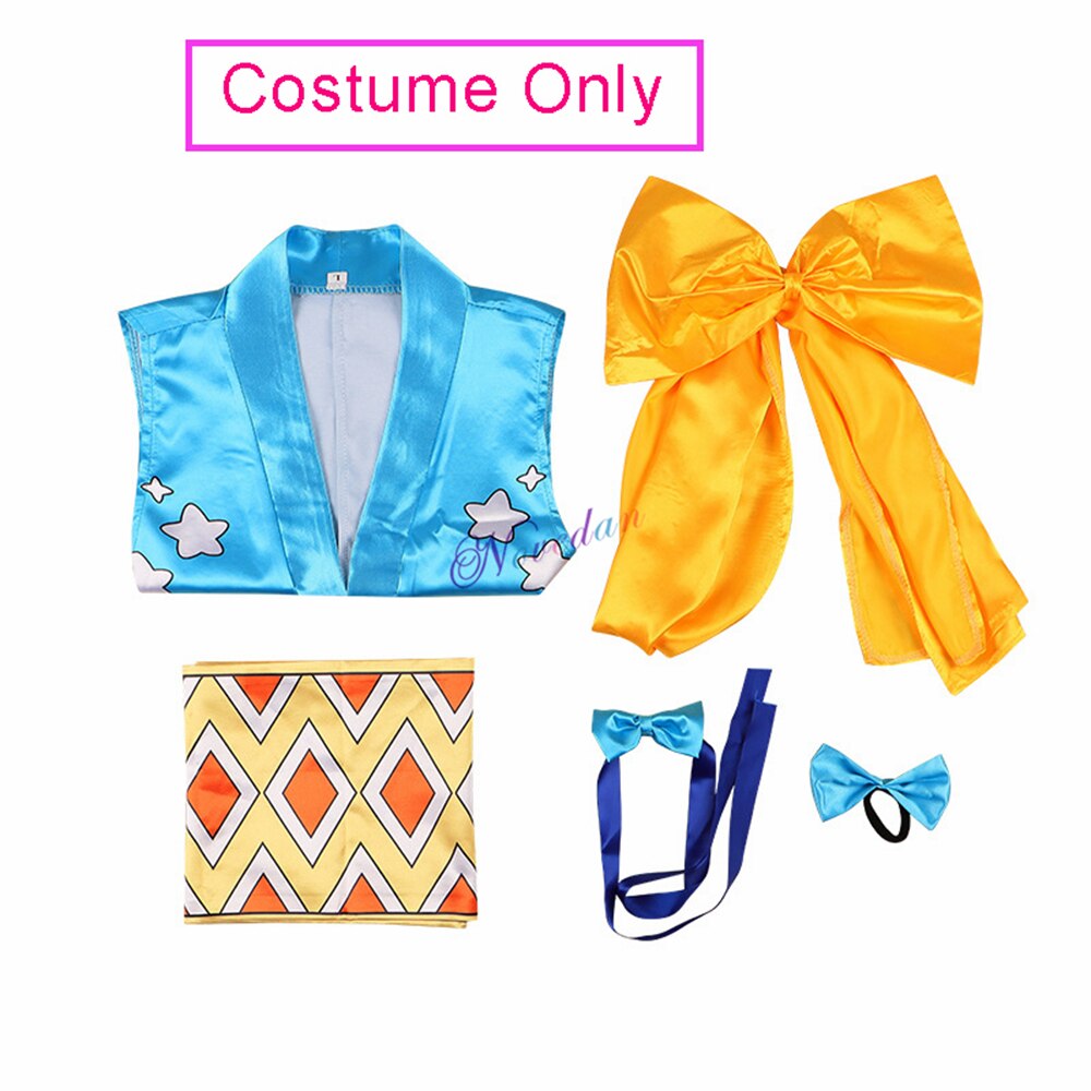 Anime One Wano Country Piece Nami Cosplay Costume Wanokuni Style Nami Kimono Dress Outfit Women Halloween Carnival Costume Wig alx