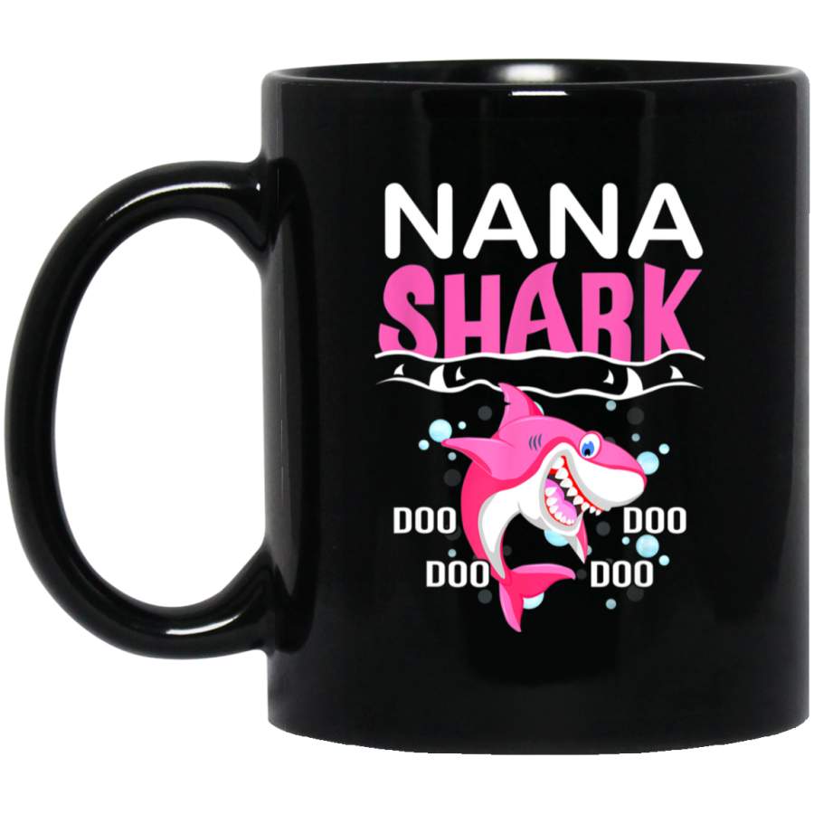 Womens Nana Shark Doo Doo Doo – Mothers Day Gifts Black Mug