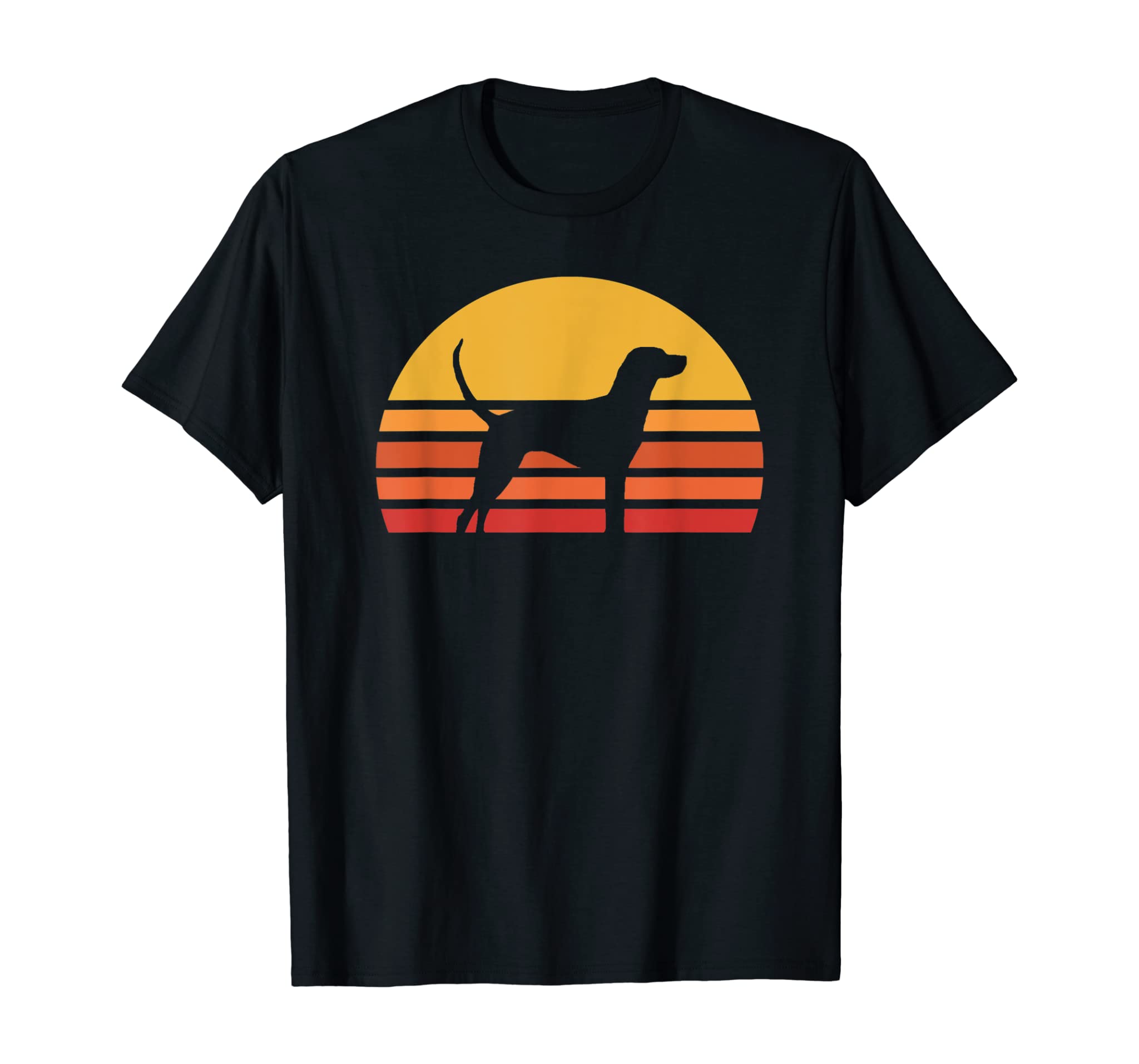 Retro Sun Redbone Coonhound Dog Silhouette T-shirt