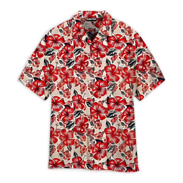 Red Flower Hawaii Shirt For Men Women Ha75727