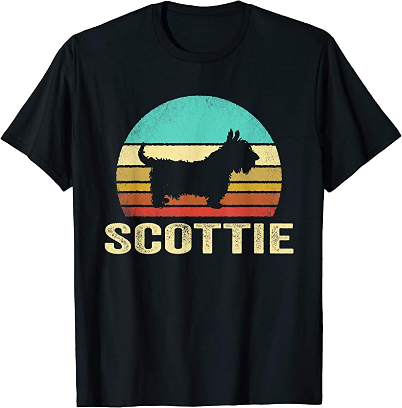 Vintage Scottie Shirt Dog Sunset