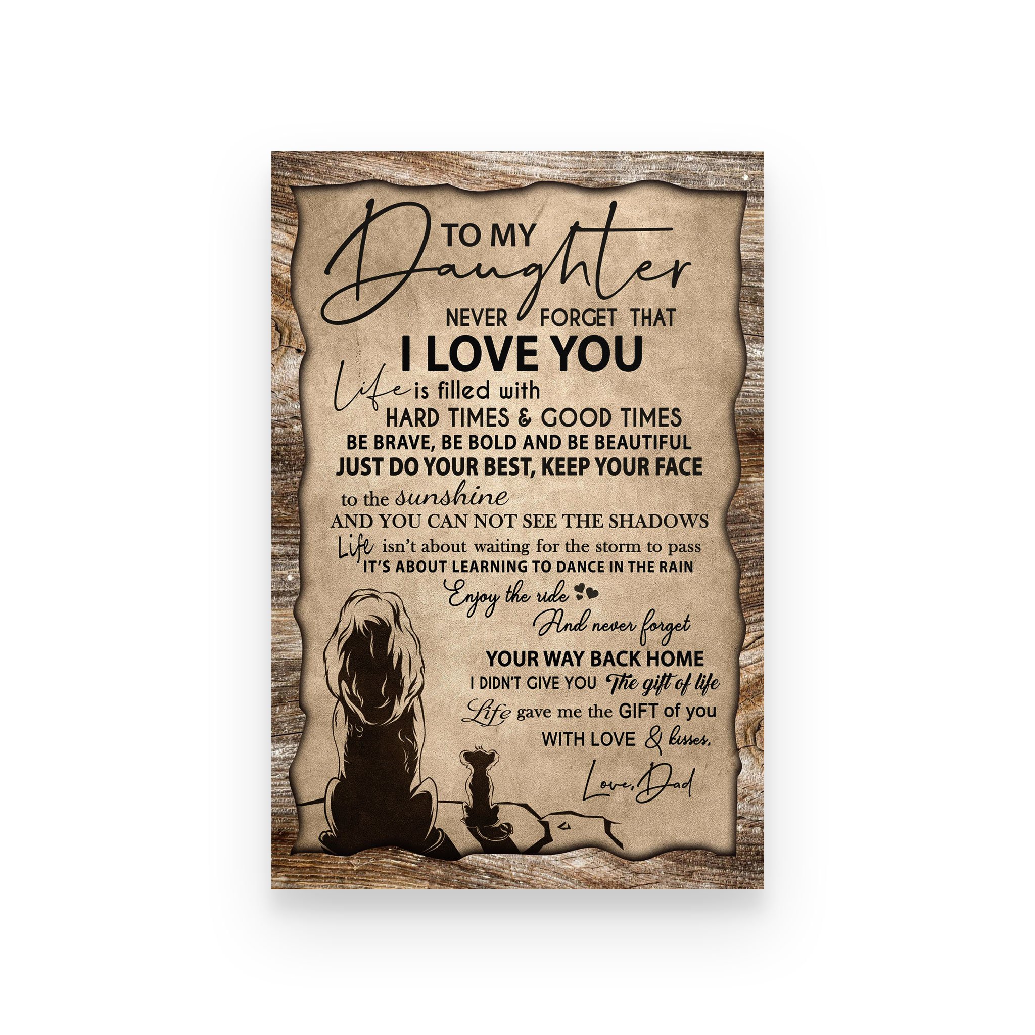 Poster lion dad to daughter never forget that i love you