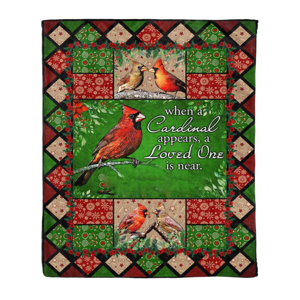 Animal Red Cardinal Appears Special Gift Fleece Blanket Family Gift Home Decor Bedding Couch Sofa Soft And Comfy Cozy