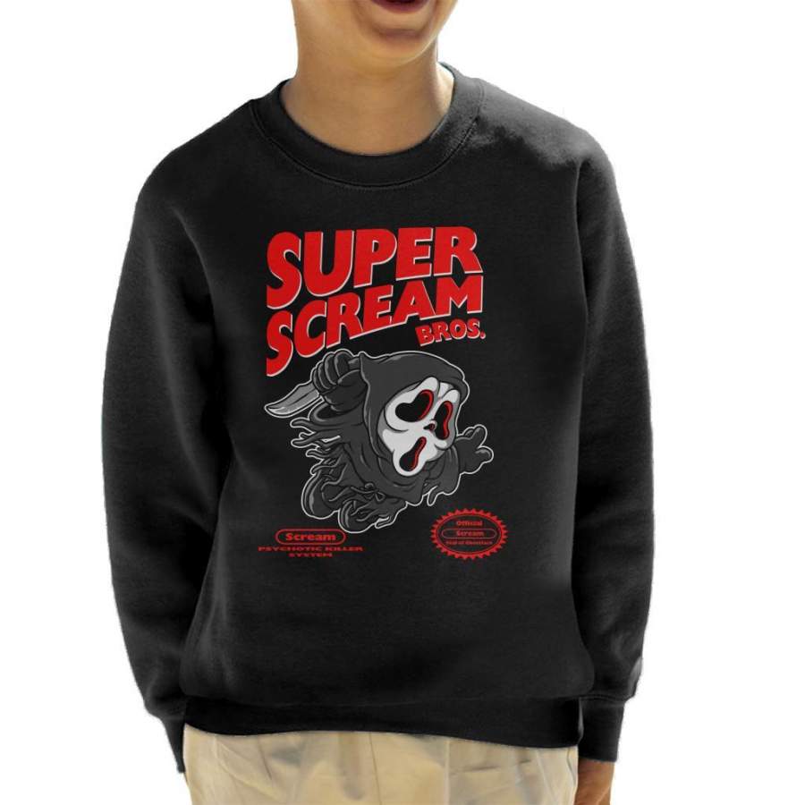 Super Scream Super Mario Bros Kid’s Sweatshirt