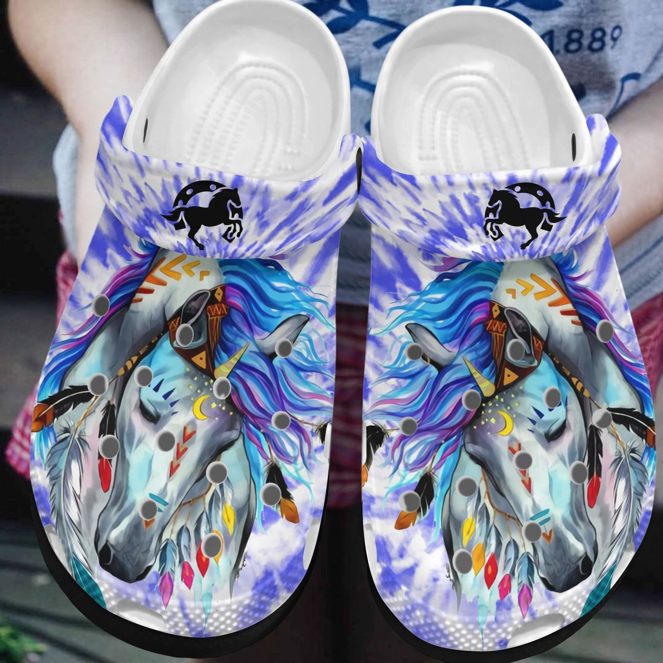 Horse Personalized Clog, Custom Name, Text, Color, Number Fashion Style For Women, Men, Kid, Print 3D Boho Horse