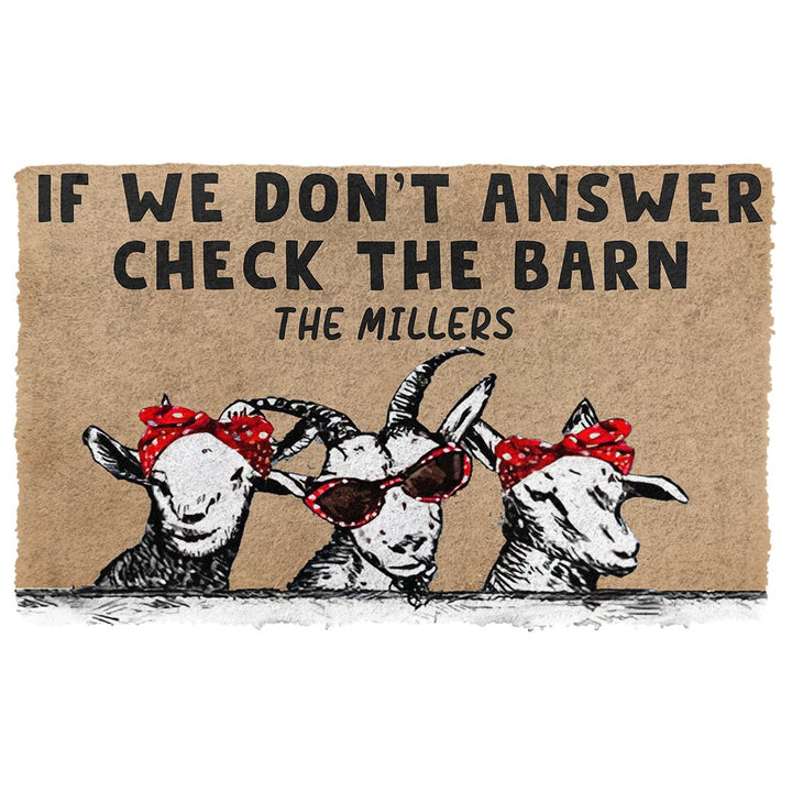 Waybackapparel Check The Goat Barn Custom Name 3D Doormat