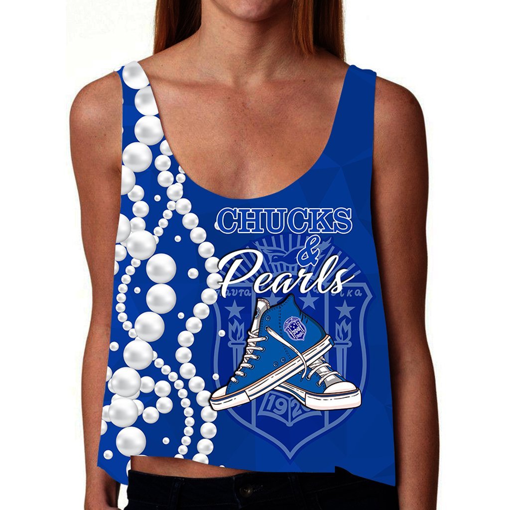 Wonder Print Tank Top – Zeta Phi Beta K.H Pearls Croptop Tank Top