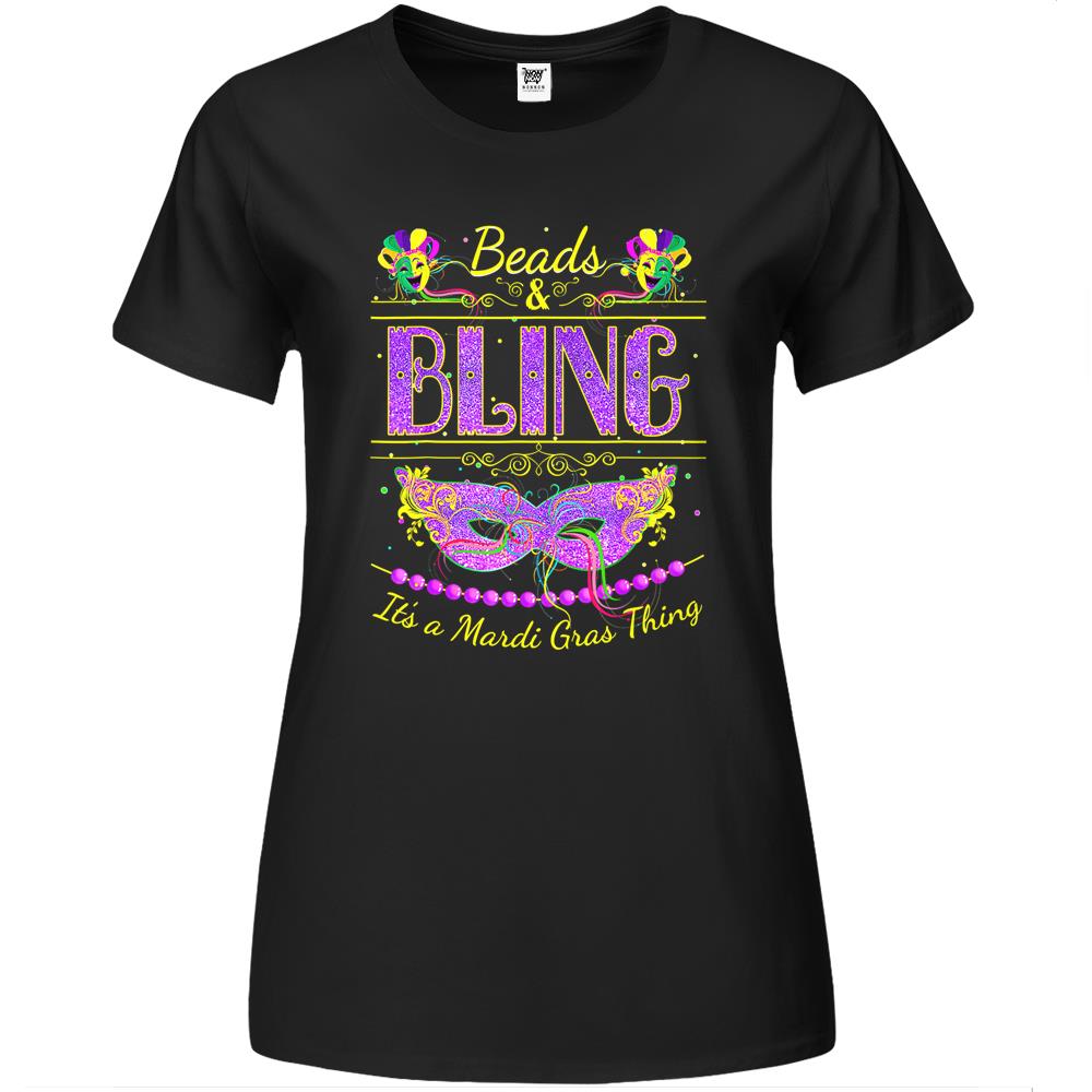 Funny Mardi Gras Shirts Beads And Bling It’S A Mardi Gras Premium Womens T Shirts