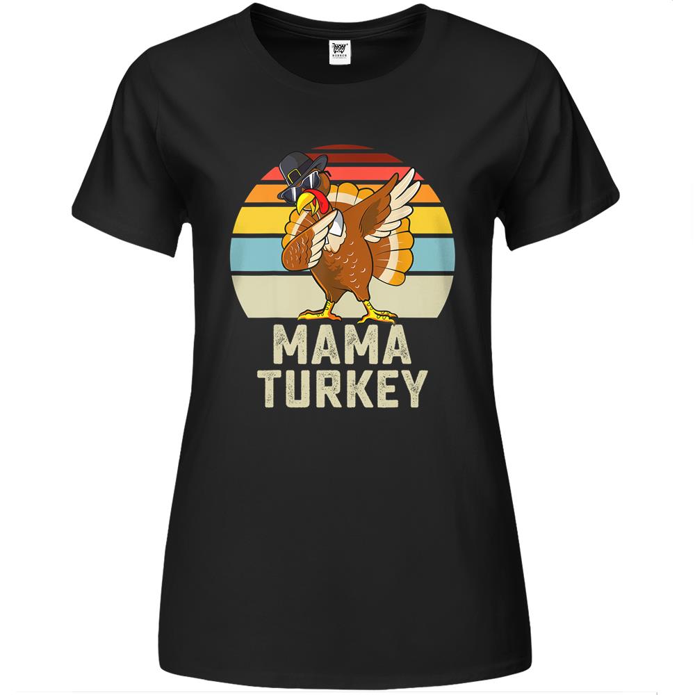 Mama Turkey Matching Family Thanksgiving Group Funny Women Premium Womens T Shirts