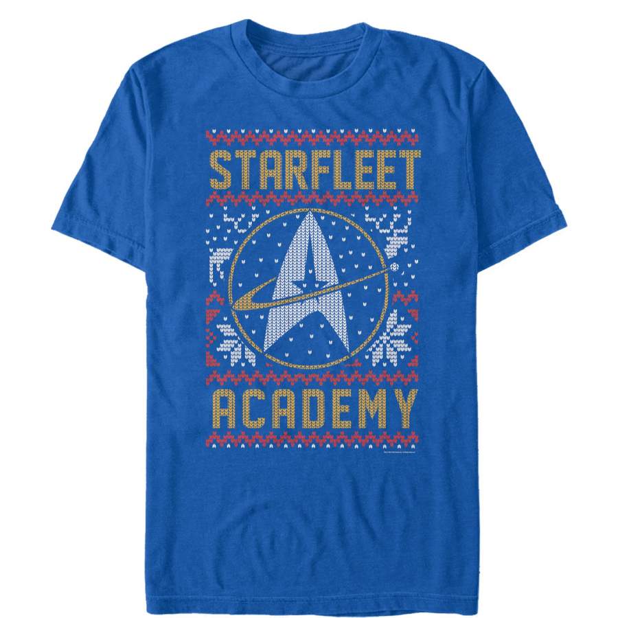 Star Trek Men’s Ugly Christmas Next Generation Academy  T Shirt