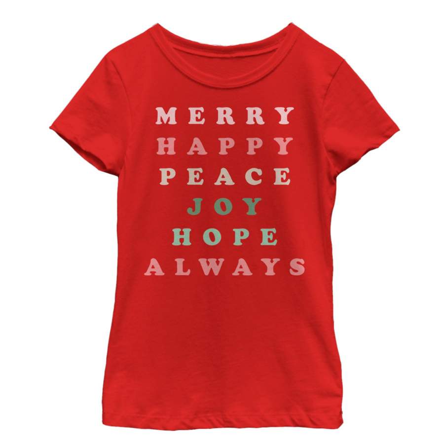 CHIN UP Girl’s Christmas Joy Always  T Shirt