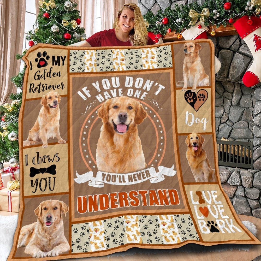 Golden Retriever Love Is Hurt Quilt Blanket Christmas Christmas Gifts Merry Christmas Holiday Gifts Gift Dhc03011160Dd