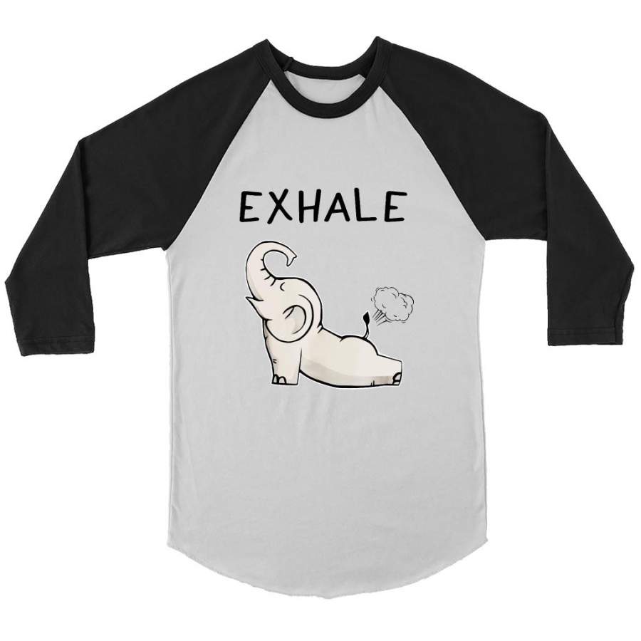 Yoga Elephant Exhale – Canvas 3/4 Raglan Shirt