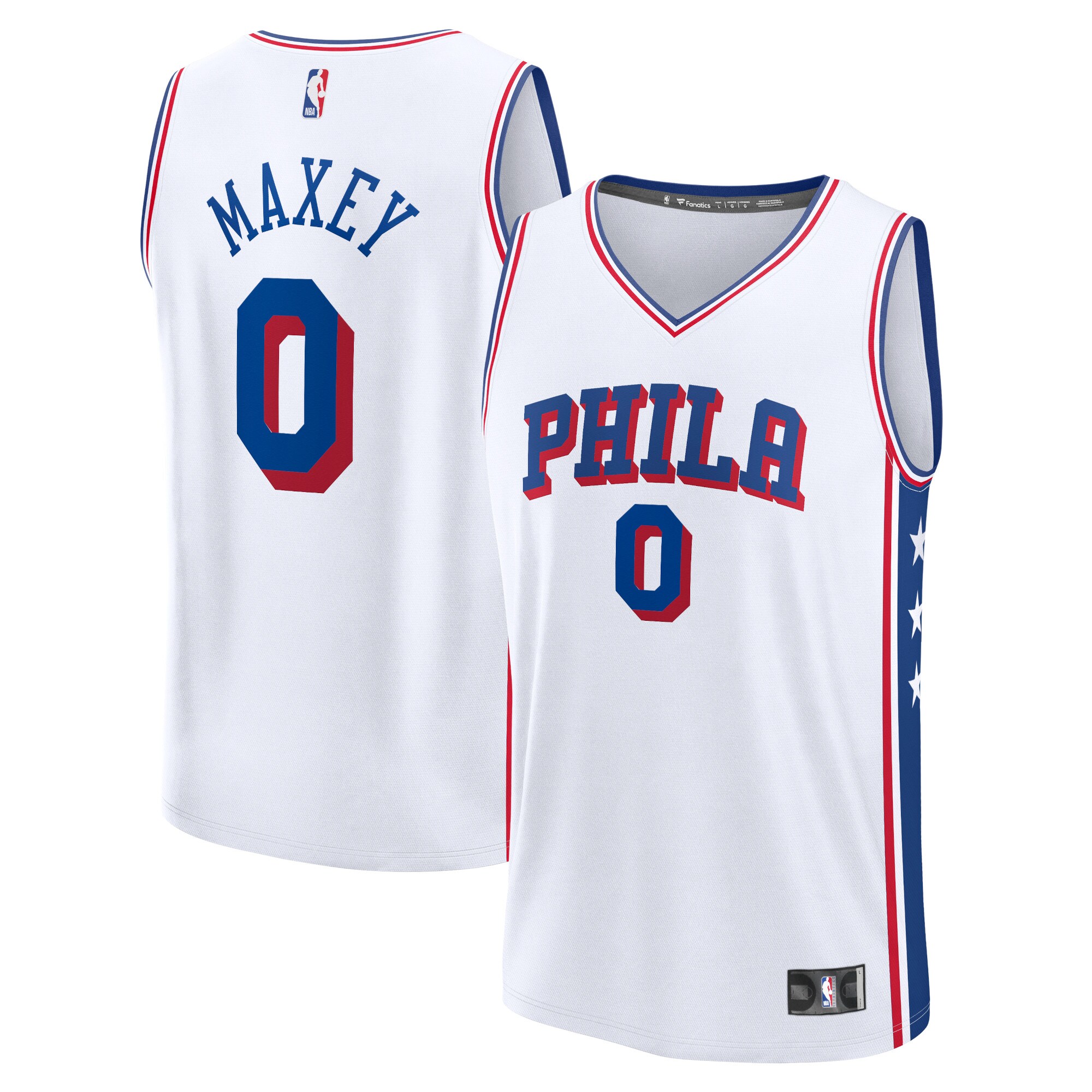 Tyrese Maxey Philadelphia 76ers 2023/24 Fast Break Jersey – Association Edition – White