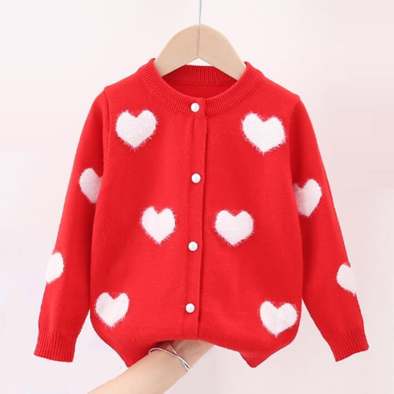 Autumn and Winter Girls Sweater Knitted Sweater Long-sleeved Cardigan Girls Jacket Children’s Jacket Children’s Outerwear alx