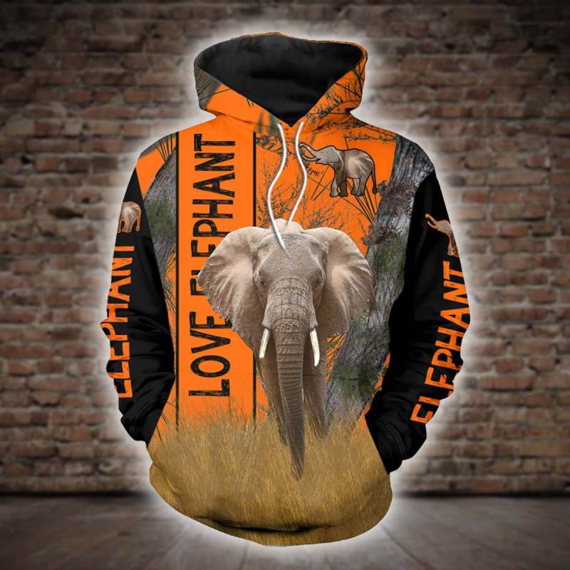 Love Elephant 3D All Over Printed Hoodie X101229