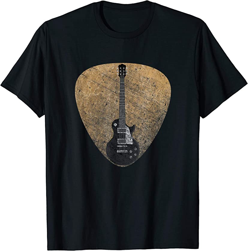 Vintage Guitar Pick Guitarist Lover Instrument Electric Bass T-Shirt