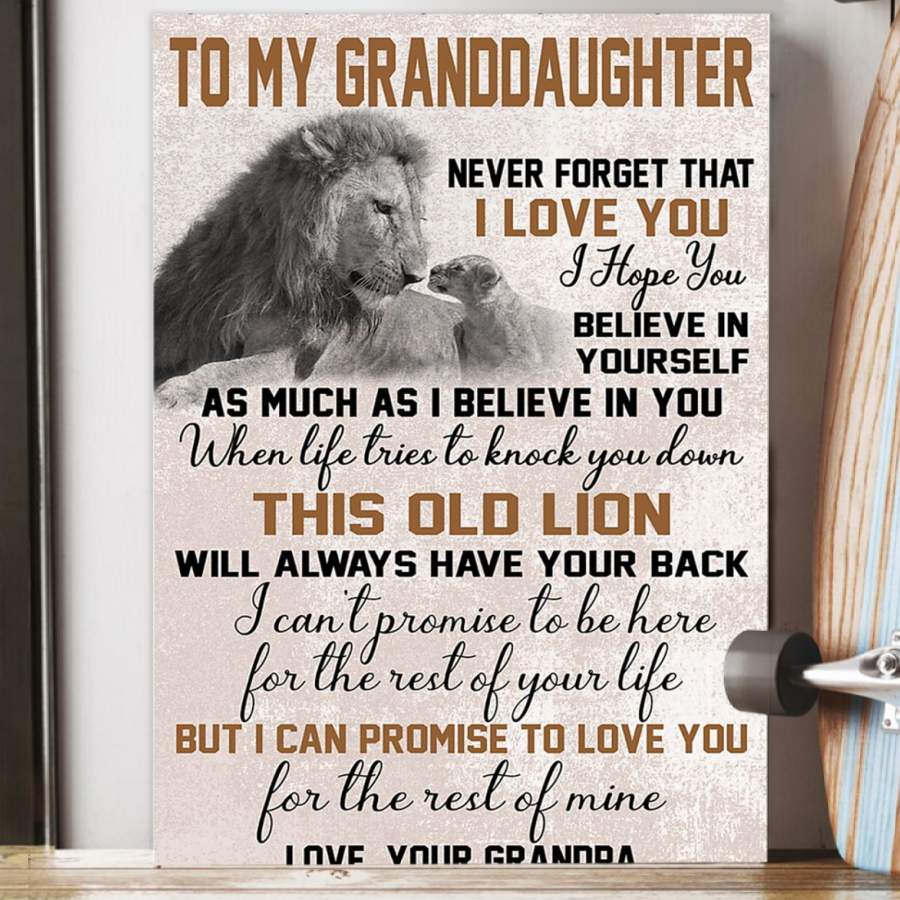 Grandpa Gift For  Granddaughter Never Forget That I Love You Poster