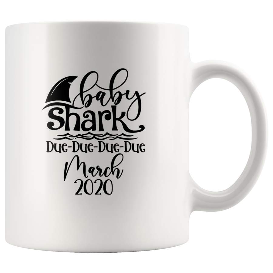 Baby Shark Due Due Due Due March 2020 White Coffee Mug