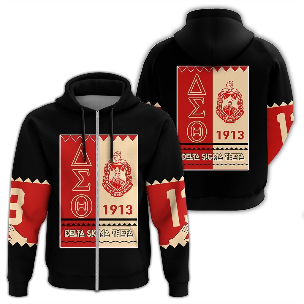 Greek Life Hoodie – Delta Sigma Theta Black Style Zip Hoodie