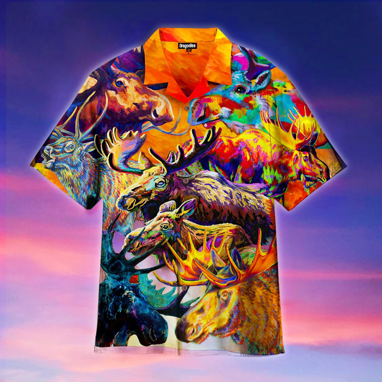 Oragontee Colorful Moose Jungle Hawaii Shirt For Men Women Adult Ha14033