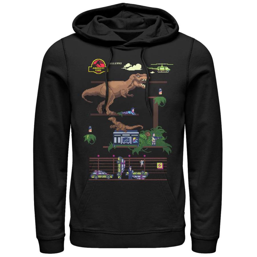 Jurassic Park Men’s Pixel Video Game  Lightweight Hoodie