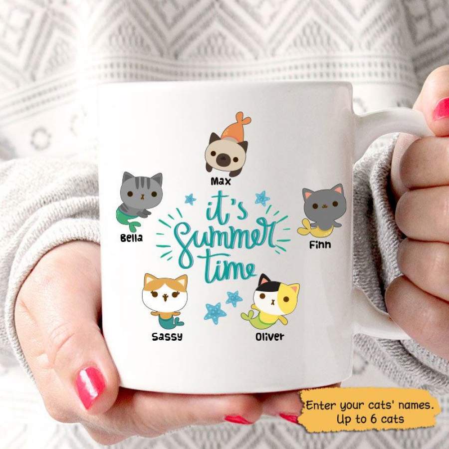 Summer Time Meowmaid Personalized Mug