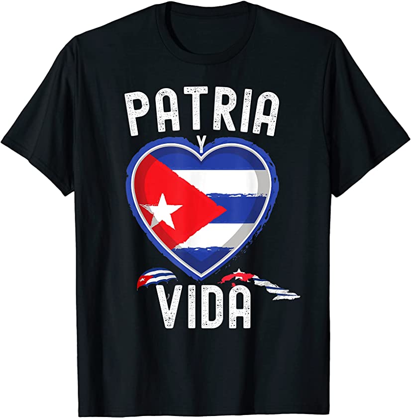 Women’s Cuban Patria Y Vida Tshirt Cuba Flag T-Shirt