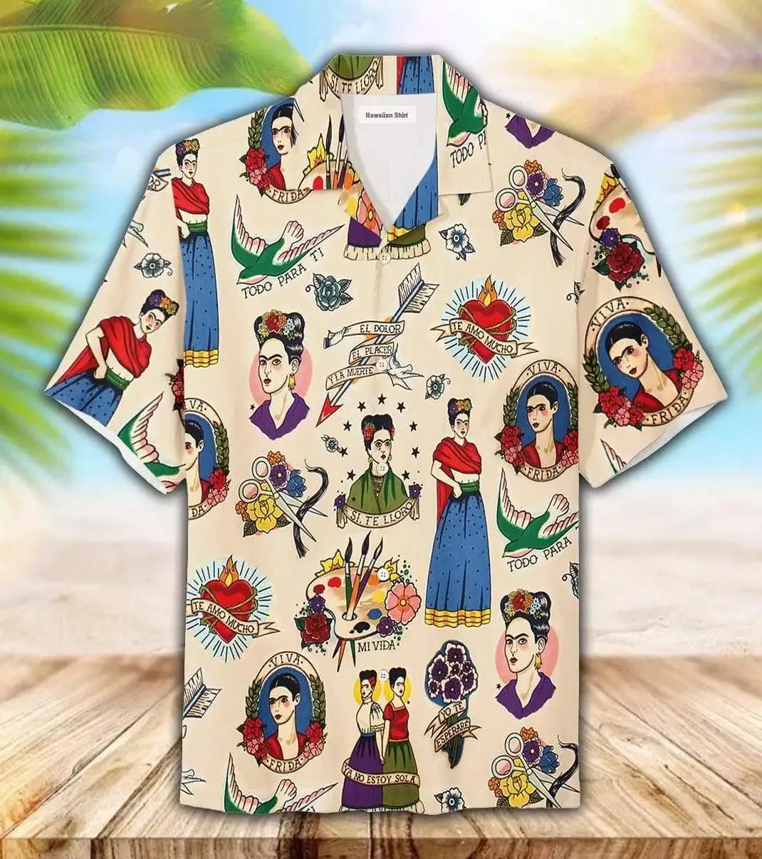 Aloha Tropical Mexican Girl Aloha Hawaiian Shirt Colorful Short Sleeve Summer Beach Casual Shirt For Men And Women