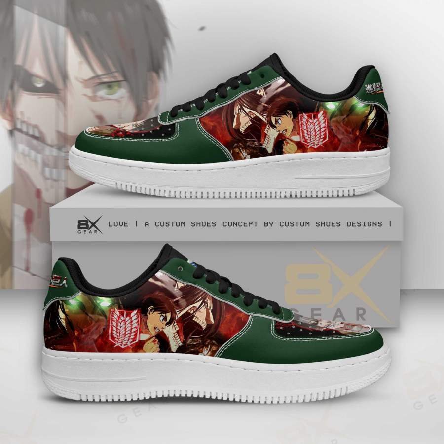 Attack On Titan Shoes Eren Jaeger AF1 Sneakers Shifter MT02220