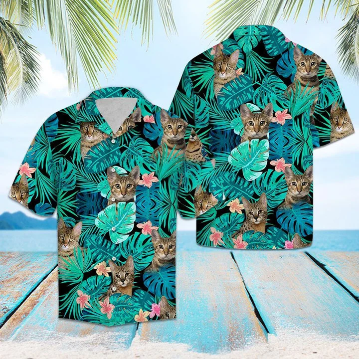 Domestic Cat Tropical Jungle Hawaii Shirt Ha14357