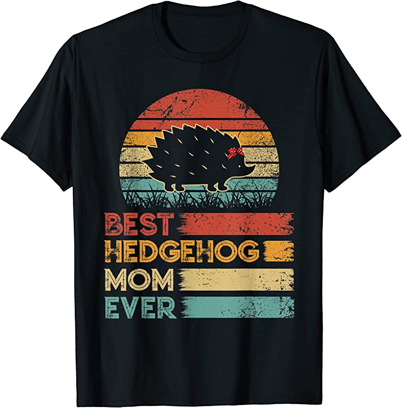 Retro Vintage Best Hedgehog Mom Ever Shirts Animals Lover T-Shirt