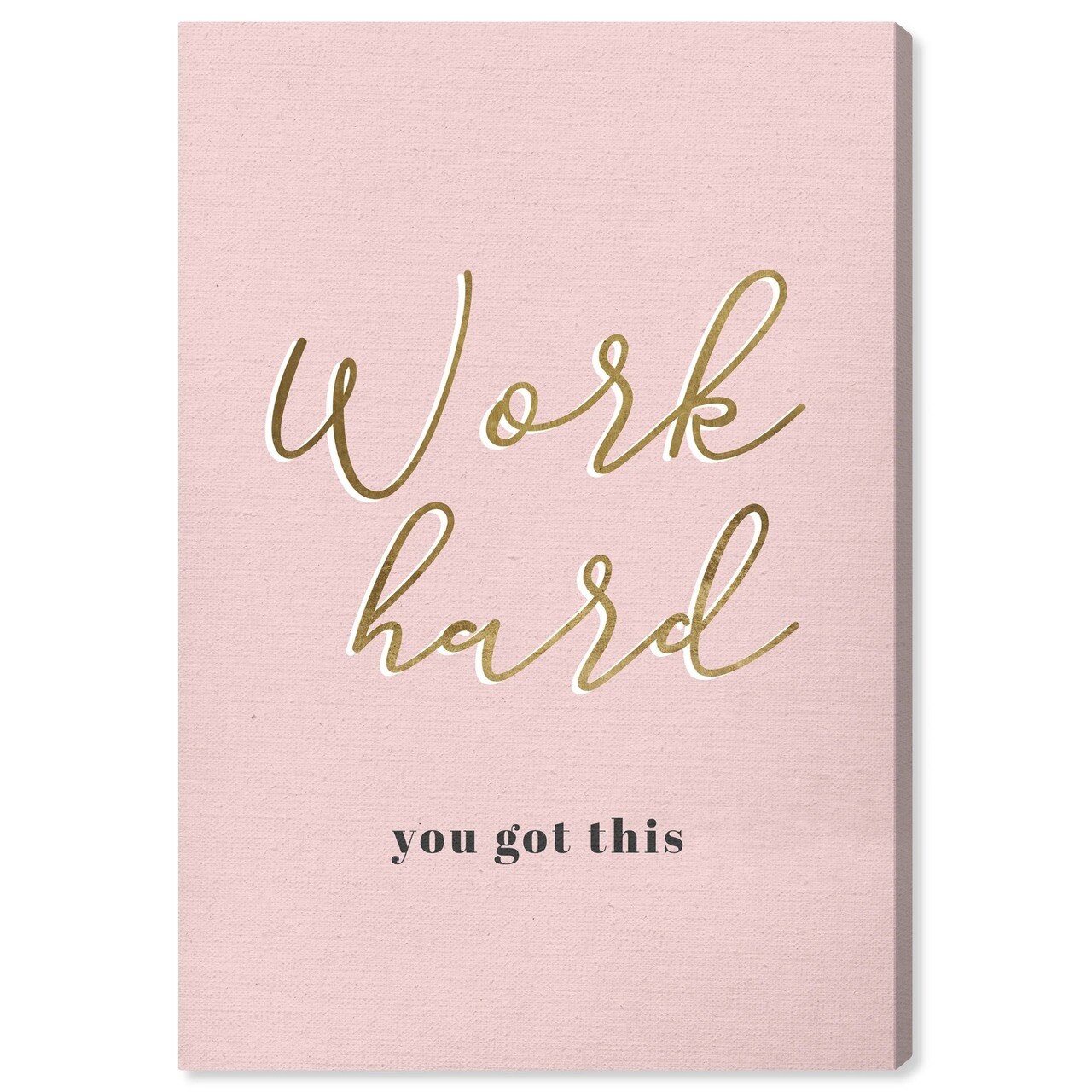 Work Hard, Pink Theme, Home Decor WallArt Canvas