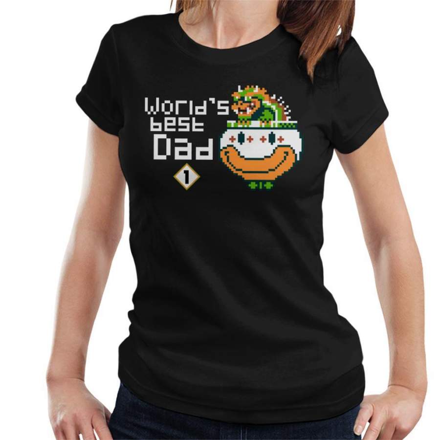 Worlds Best Dad Bowser Super Mario Bros Women’s T-Shirt