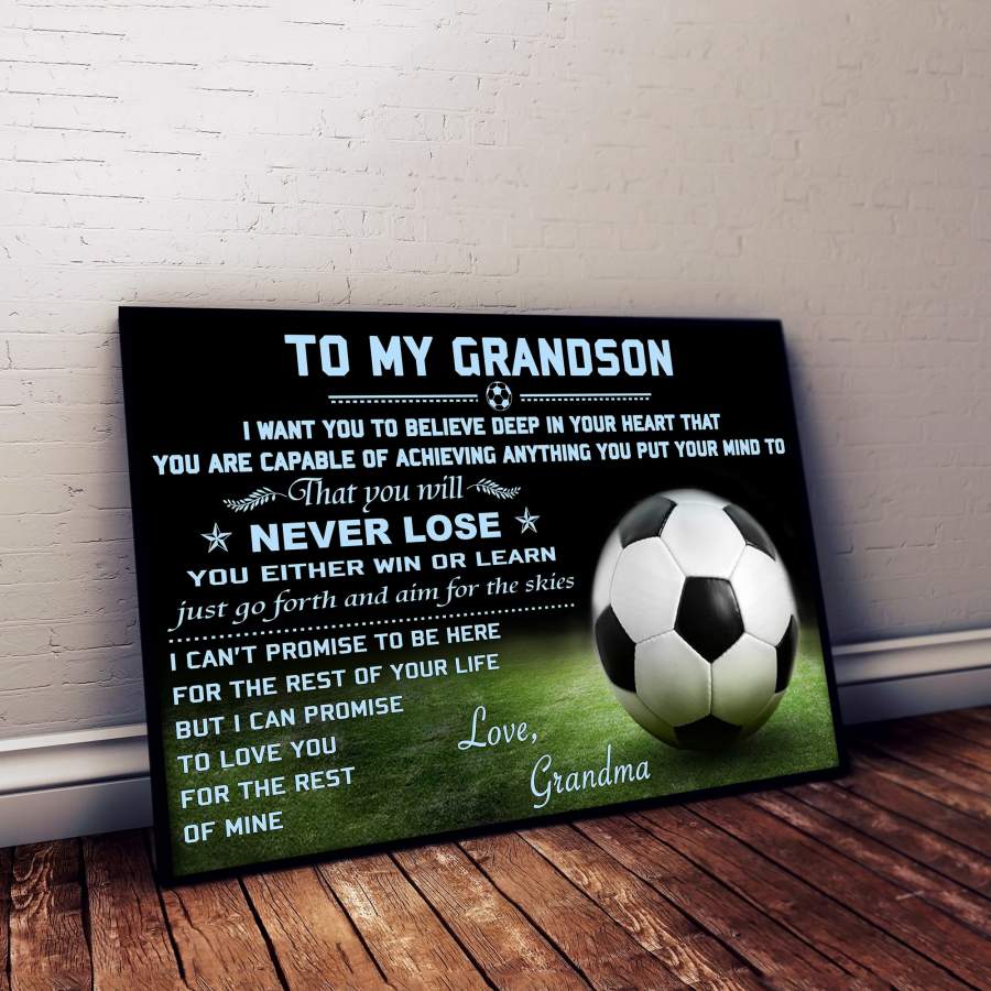 LVL SOCCER POSTER – GRANDMA TO GRANDSON – NEVER LOSE