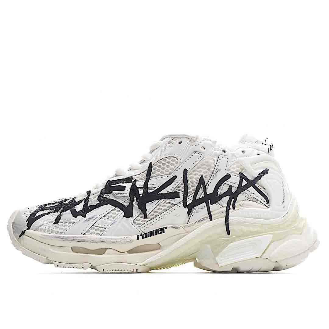 Balenciaga Runner Graffiti Sneaker In BlackWhite Shoes Sneakers SNK437319132