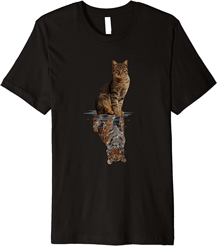 Cats Tiger Reflection Mirror Animal Cats Lovers Premium T-Shirt