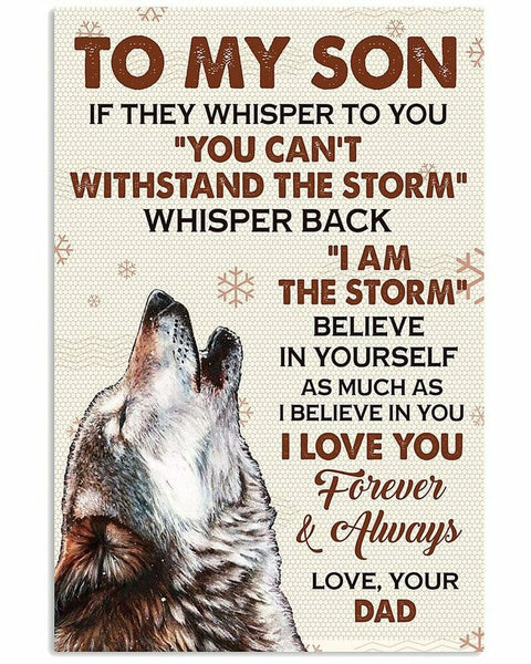 To My Son Wolf Believe In Yourself As Much As I Believe In You Portrait Poster & Canvas Gift For Son Home Decor Wall Art Visual Art