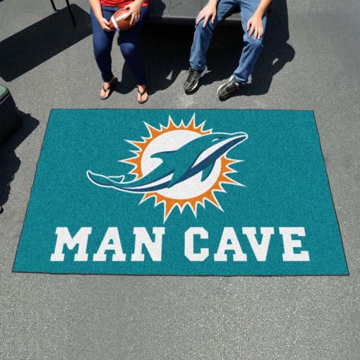 Miami Dolphins Man Cave Ultimat Logo Custom Area Rug Carpet Full Sizes Home Living Rugs Carpet Decor