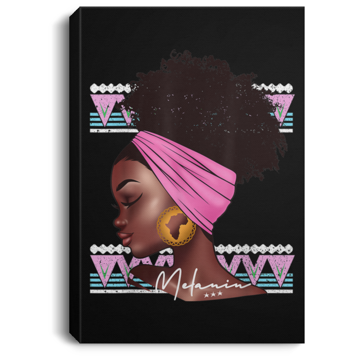 African American Canvas Painting Melanin Women Educated Black Melanin Dashiki Queen Afrocentric Home Decor