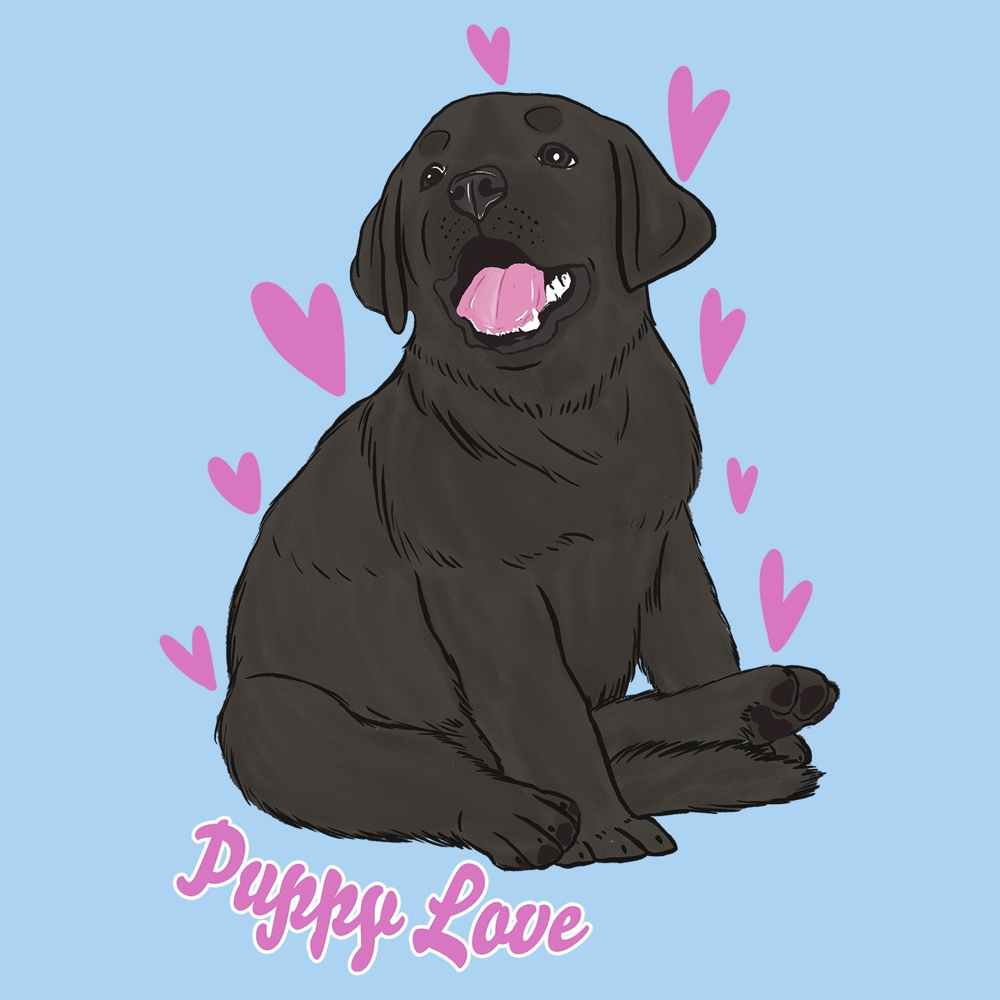 Black Labrador Puppy Love – Adult Unisex T-Shirt