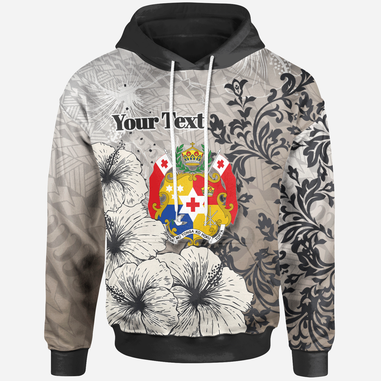 Tonga Hoodie – Custom Personalised Vintage Luxury Floral Style – BN01