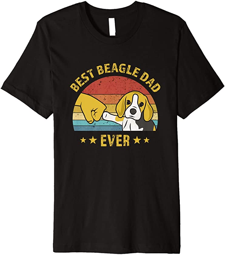 Cute Best Beagle Dad Ever Retro Vintage Gift Puppy Lover Premium T-Shirt