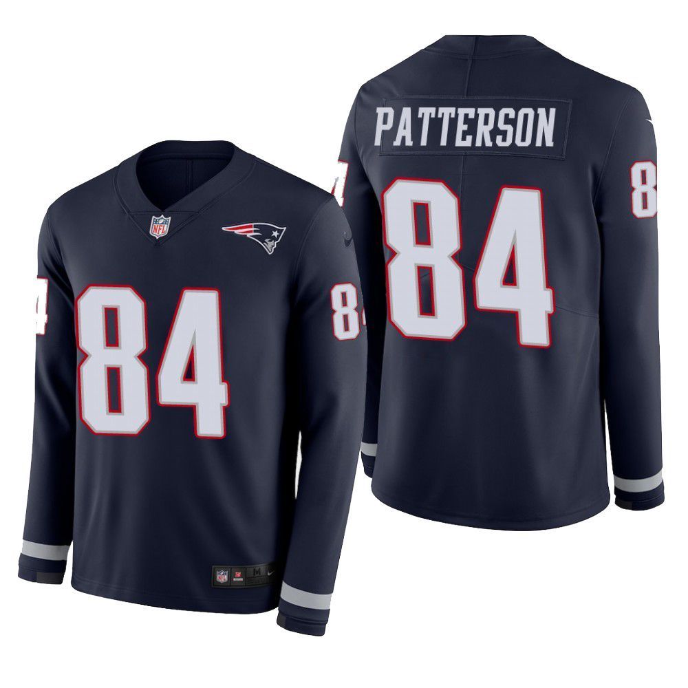 New England Patriots Cordarrelle Patterson Therma Long Sleeve Mens Jersey Navy