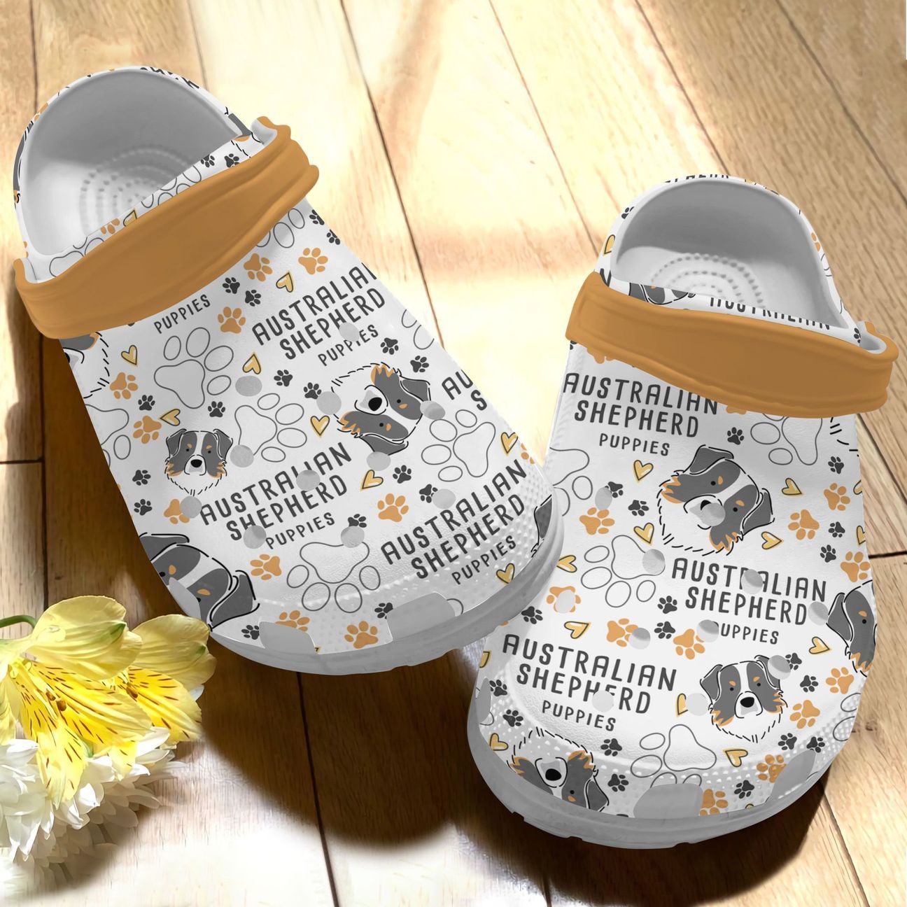 Australian Shepherd Personalized Clog, Custom Name, Text Puppies Australian Shepherd, Fashion Style For Women, Men, Kid, Print 3D