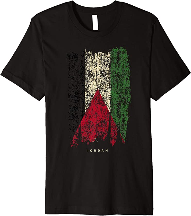 Vintage Jordan Flag Retro Jordanian Flag Jordanian Premium T-Shirt