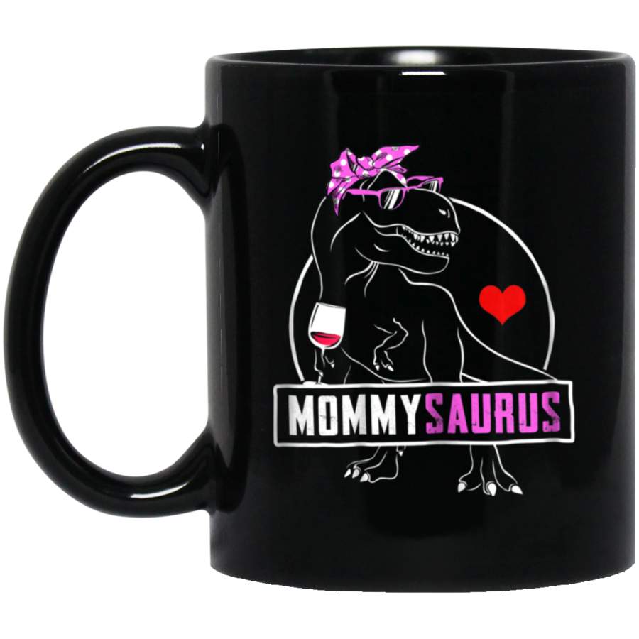 W Funny Mommy Saurus Dinosaur Women Mom Gift 11oz 15oz Black Mug Happy Easter Day Funny Colors Eggs Bunny Ears Peeps Cute