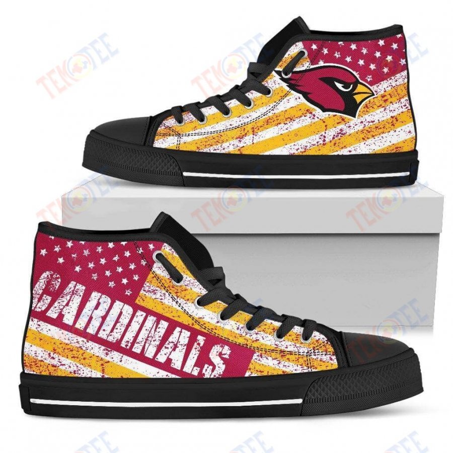 Mens Womens Arizona Cardinals High Top Shoes America Flag Italic Vintage Style Shoes TMT814